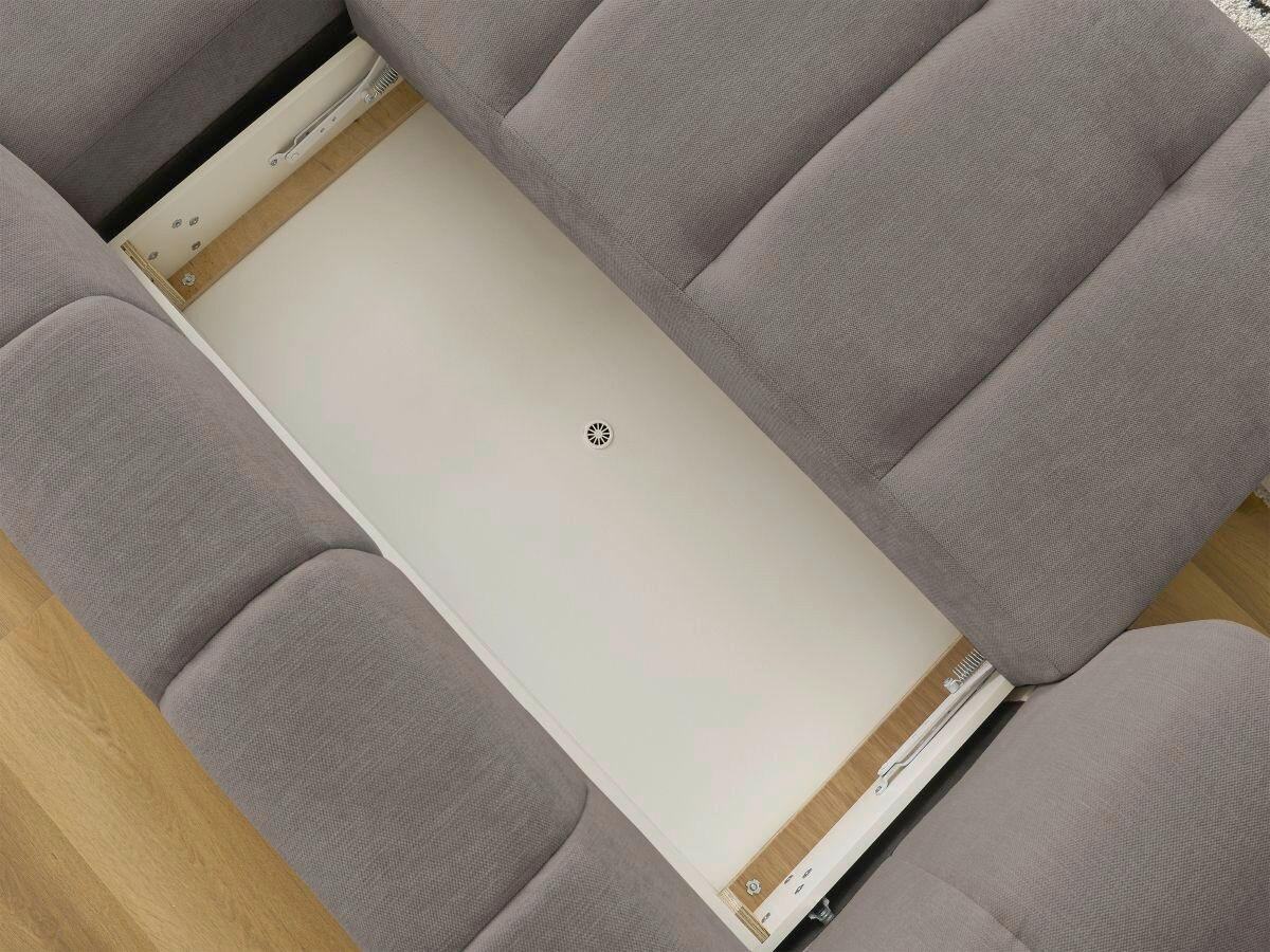 ECKSCHLAFSOFA FUJI Leinenoptik Taupe  inkl.  - Taupe/Schwarz, MODERN, Kunststoff/Textil (292/160cm)