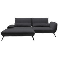 ECKSOFA in Flachgewebe Anthrazit  - Anthrazit/Schwarz, Design, Textil/Metall (191/273cm) - Moderano