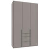 DREHTÜRENSCHRANK in Grau, Sahara  - Alufarben/Grau, Modern, Holzwerkstoff/Metall (135/236/58cm) - MID.YOU