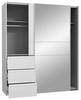 SCHWEBETÜRENSCHRANK 2-türig Weiß  - Alufarben/Weiß, Basics, Holzwerkstoff/Metall (170/200/61cm) - MID.YOU