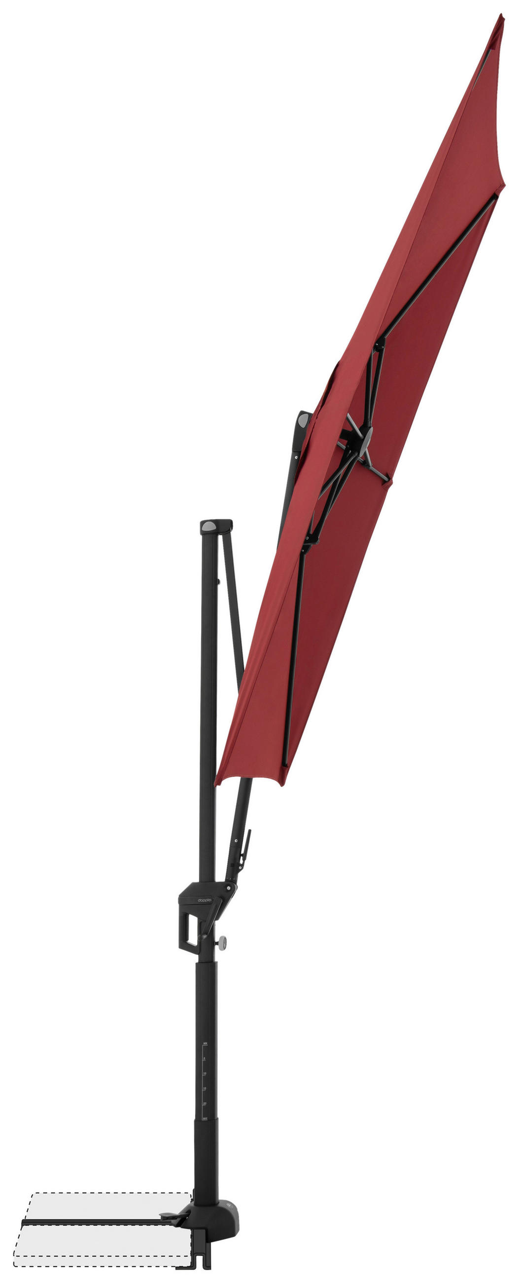 SENČNIK - črna/bordo, Basics, kovina/tekstil (240/135cm) - Doppler
