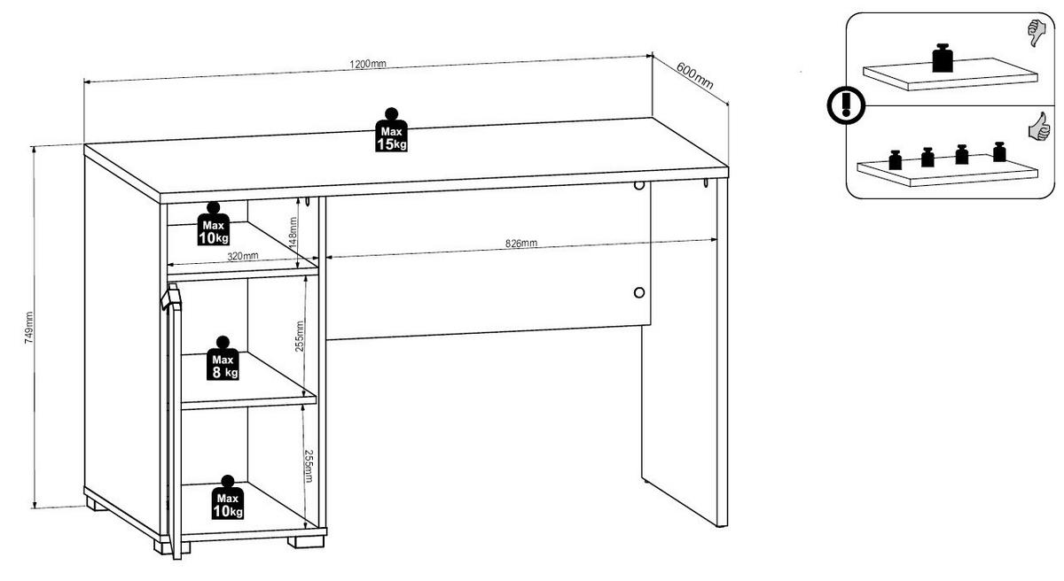 JUGENDSCHREIBTISCH 120/60/74,9 cm Eichefarben, Kaschmir  - Kaschmir/Eichefarben, Basics, Holzwerkstoff/Kunststoff (120/60/74,9cm) - Milino