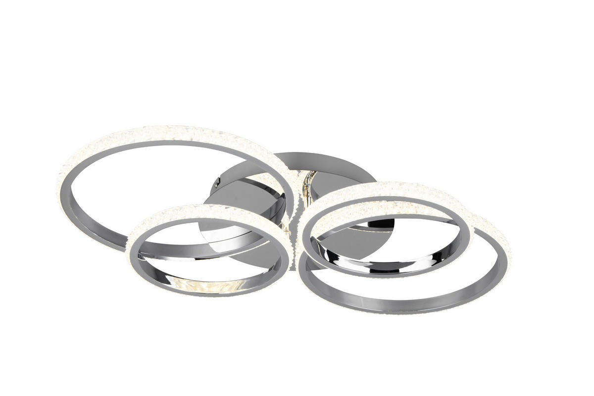 LED-DECKENLEUCHTE  65,5/8,5 cm    - Chromfarben, Design, Metall (65,5/8,5cm)