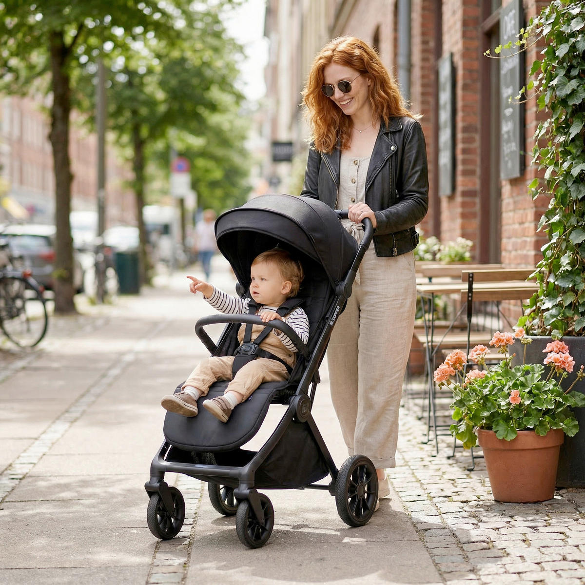 BUGGY  - Jadegrün/Schwarz, Basics, Textil/Metall (54/68/108cm) - Fillikid