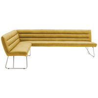 ECKBANK 174/284 cm  in Gelb, Edelstahlfarben  - Edelstahlfarben/Gelb, Design, Textil/Metall (174/284cm) - Dieter Knoll