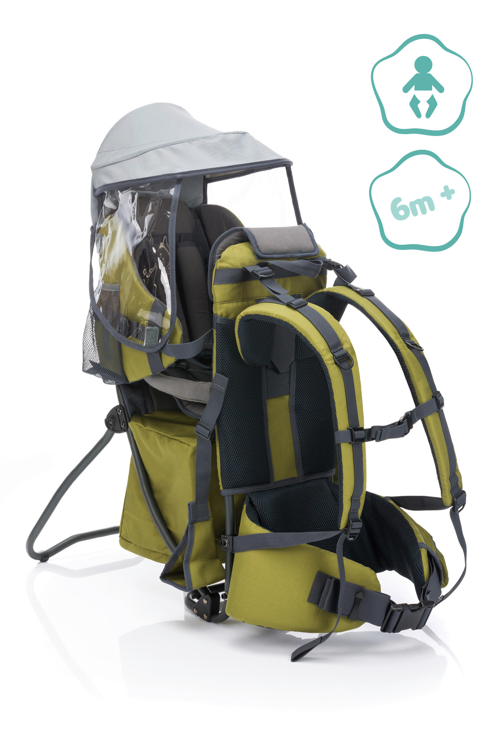 RÜCKENTRAGE  - Anthrazit/Grün, Basics, Kunststoff/Metall (37,5/84/80cm) - Fillikid