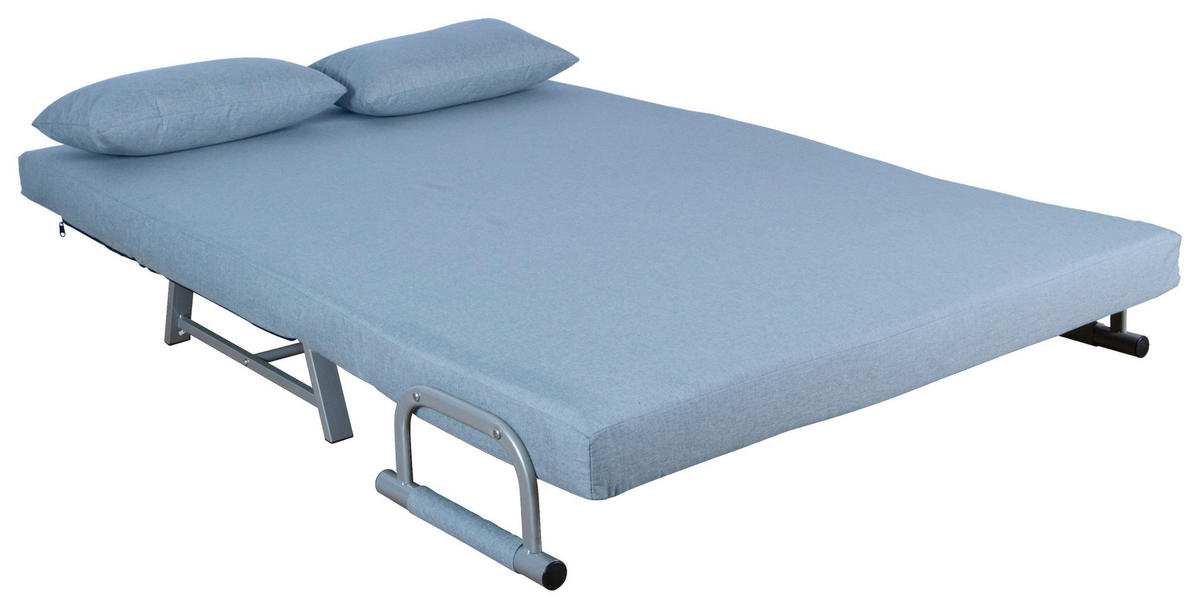 SCHLAFSOFA in Metall, Textil Blau  - Blau/Grau, Modern, Textil/Metall (127/95/78cm) - MID.YOU