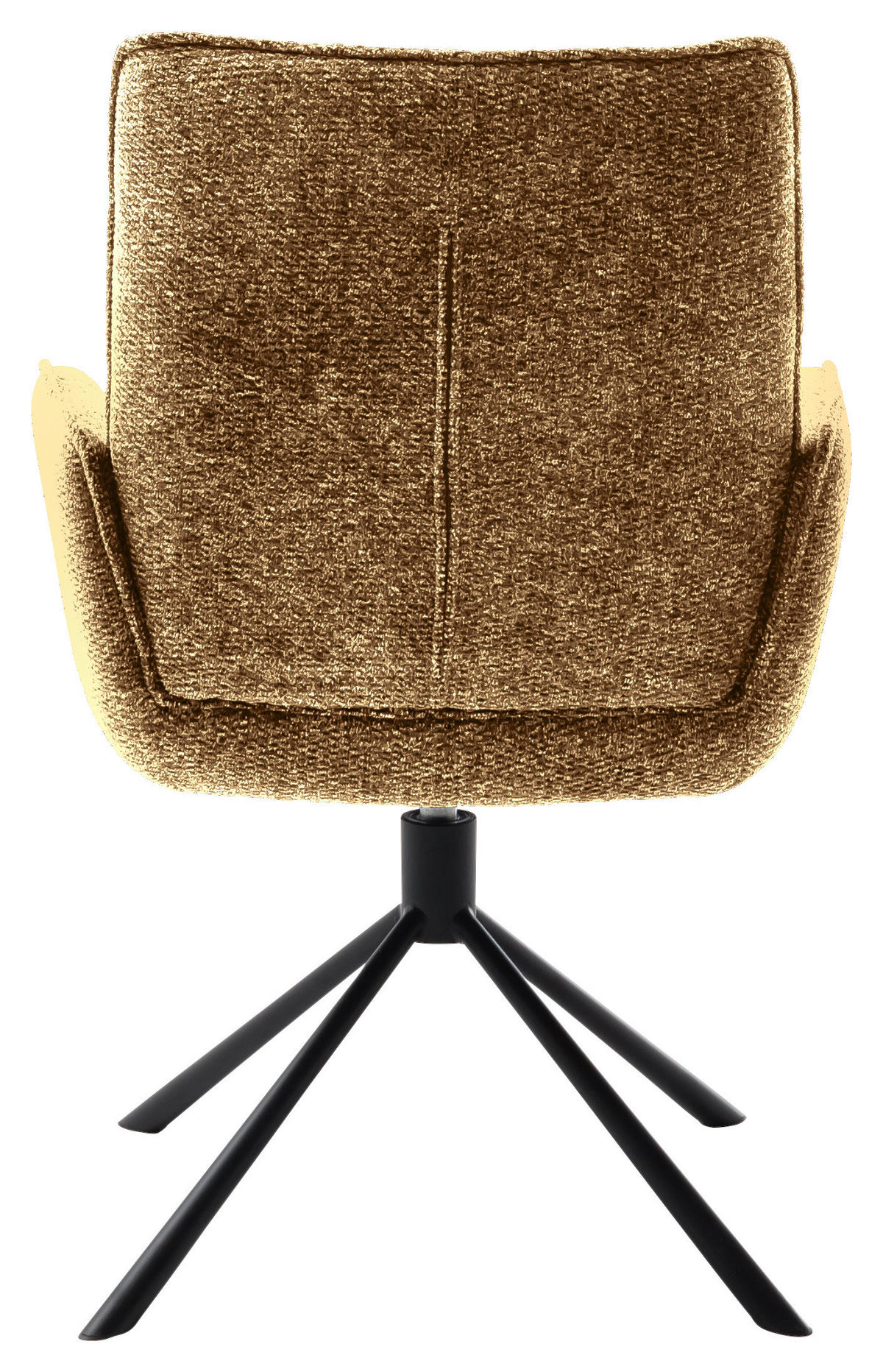 ARMLEHNSTUHL  Sitzfläche 360° drehbar, automatische Rückholfunktion Webstoff  Schwarz, Currygelb  - Currygelb/Schwarz, Design, Textil/Metall (62/92/65cm) - Novel