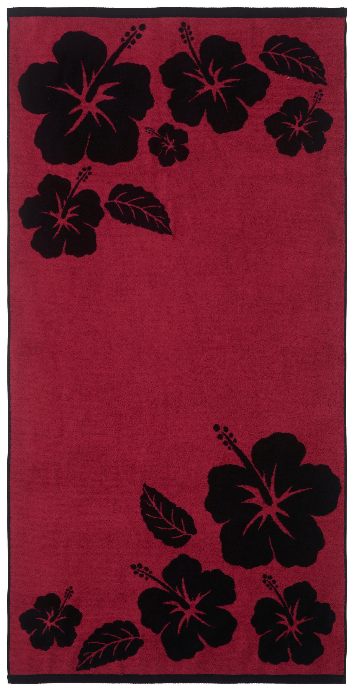 STRANDTUCH Schwarz, Pink 90/180 cm  - Pink/Schwarz, KONVENTIONELL, Textil (90/180cm) - Esposa