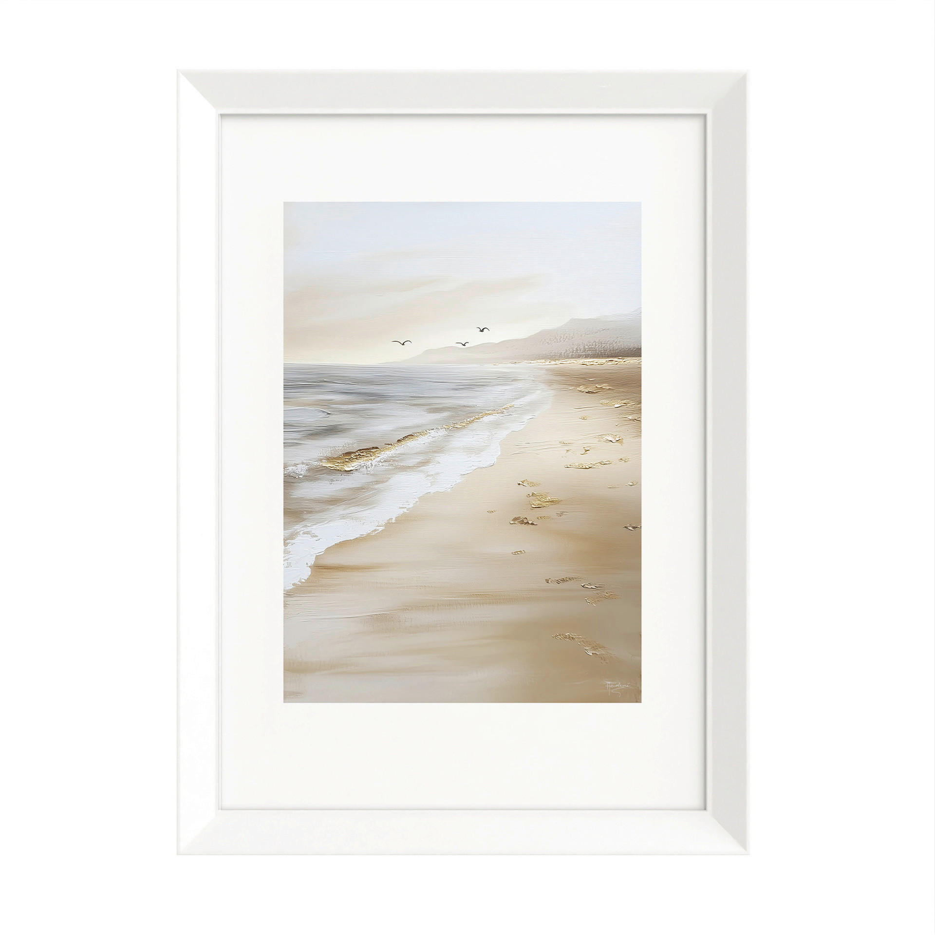 DRUCKGRAFIK Landschaft & Natur, Strand & Meer  - Beige/Weiß, Basics, Holz/Papier (75/56/3cm)