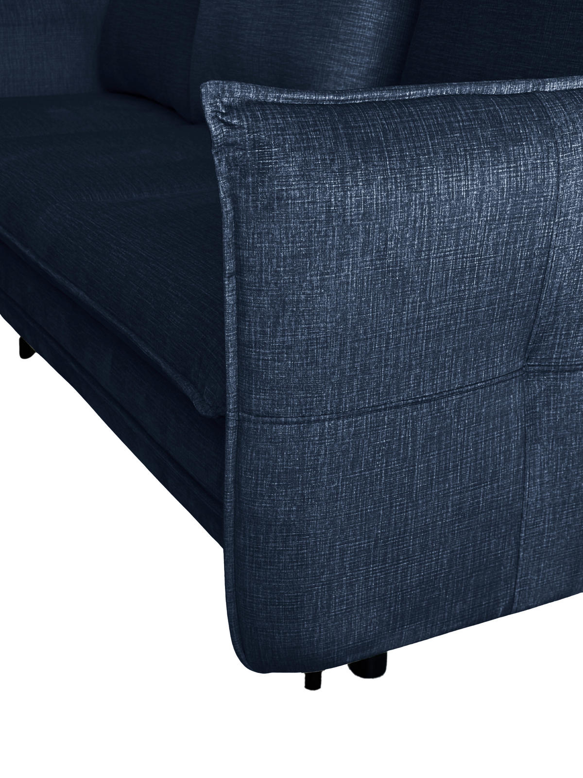 ECKSOFA in Flachgewebe Blau  170/235 cm  - Blau/Schwarz, Design, Holz/Kunststoff (170/235cm) - MID.YOU