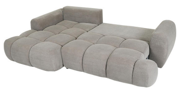ECKSOFA in Flachgewebe Greige  - Greige/Schwarz, KONVENTIONELL, Kunststoff/Textil (174/274cm) - Carryhome