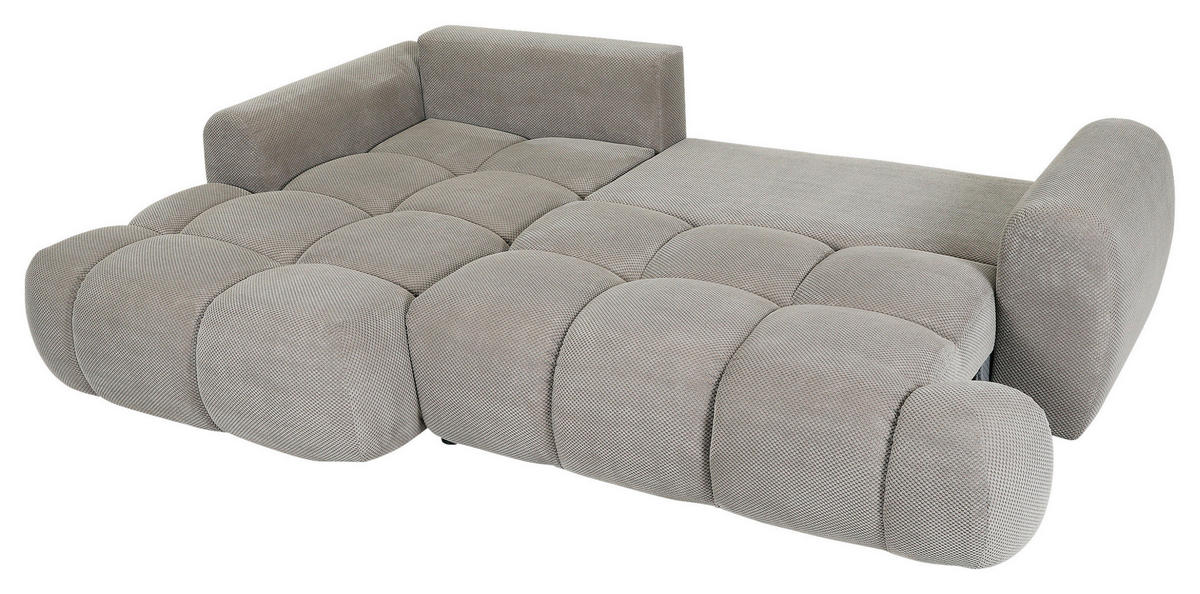 ECKSOFA in Flachgewebe Greige  - Greige/Schwarz, Konventionell, Kunststoff/Textil (174/274cm) - Carryhome