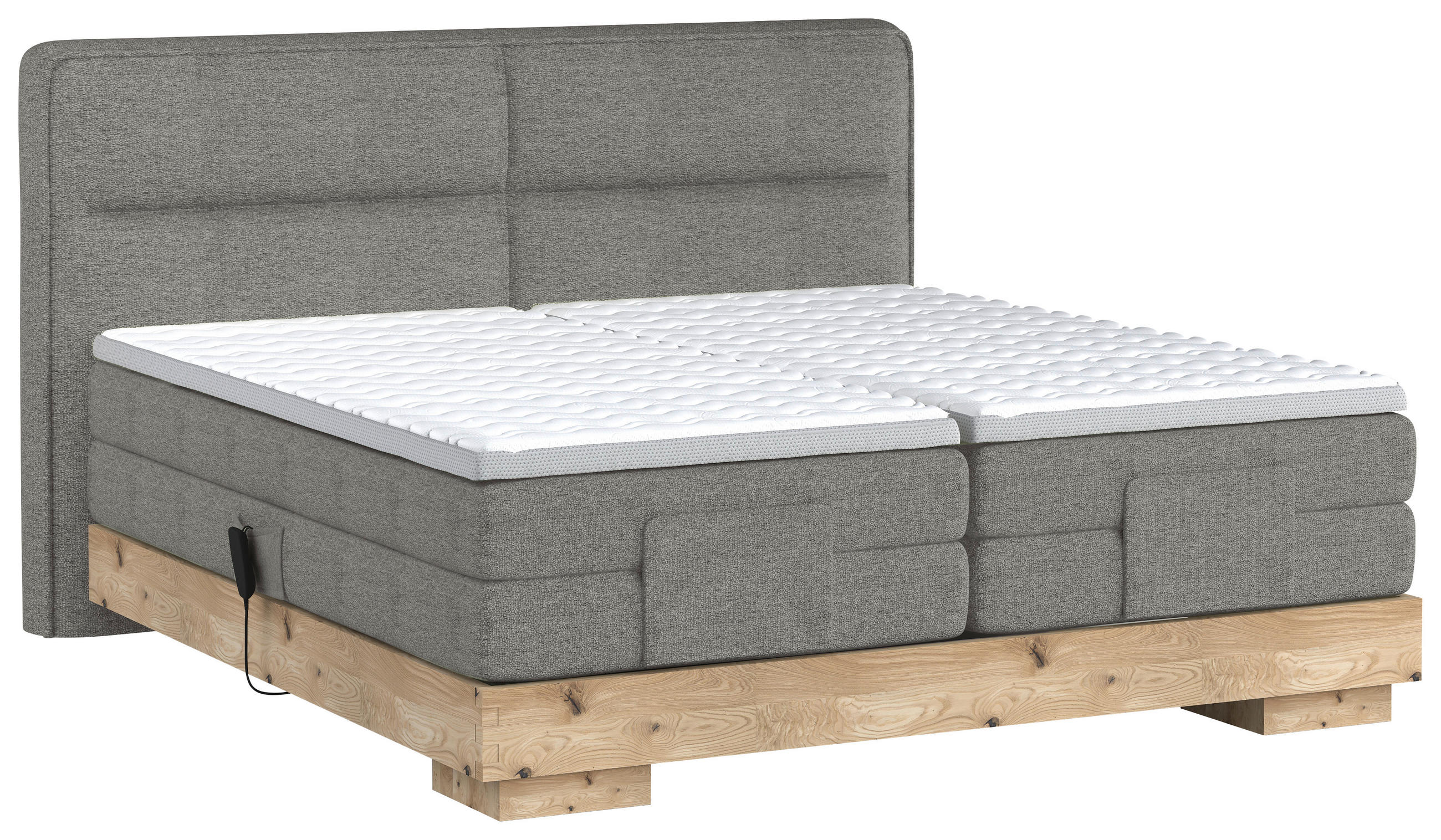 BOXSPRINGBETT 180/200 cm  in Eichefarben, Taupe  - Taupe/Eichefarben, Natur, Holz/Holzwerkstoff (180/200cm) - Valnatura