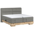 BOXSPRINGBETT 180/200 cm  in Taupe, Eichefarben  - Taupe/Eichefarben, Natur, Holz/Textil (180/200cm) - Valnatura