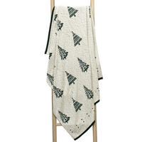 DOMÁCÍ DEKA, bavlna, 130/170 cm - zelená/přírodní barvy, Konvenční, textil (130/170cm) - X-Mas