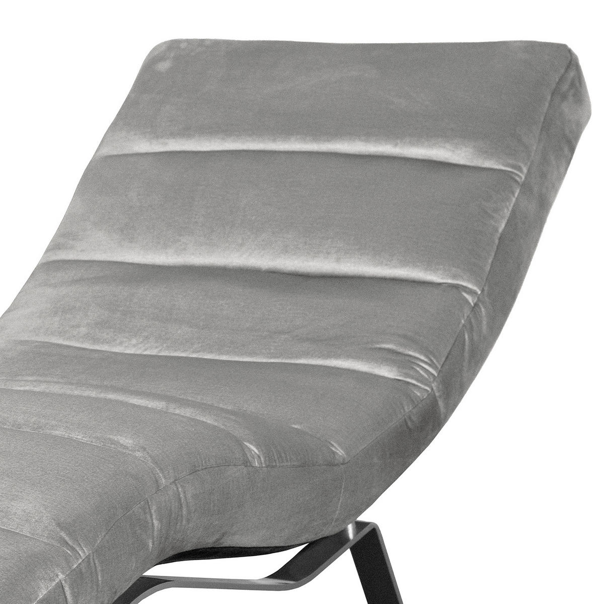 RELAXLIEGE SWING Samt Grau  - Silberfarben/Grau, Design, Textil/Metall (65/65-95/171cm) - Livetastic