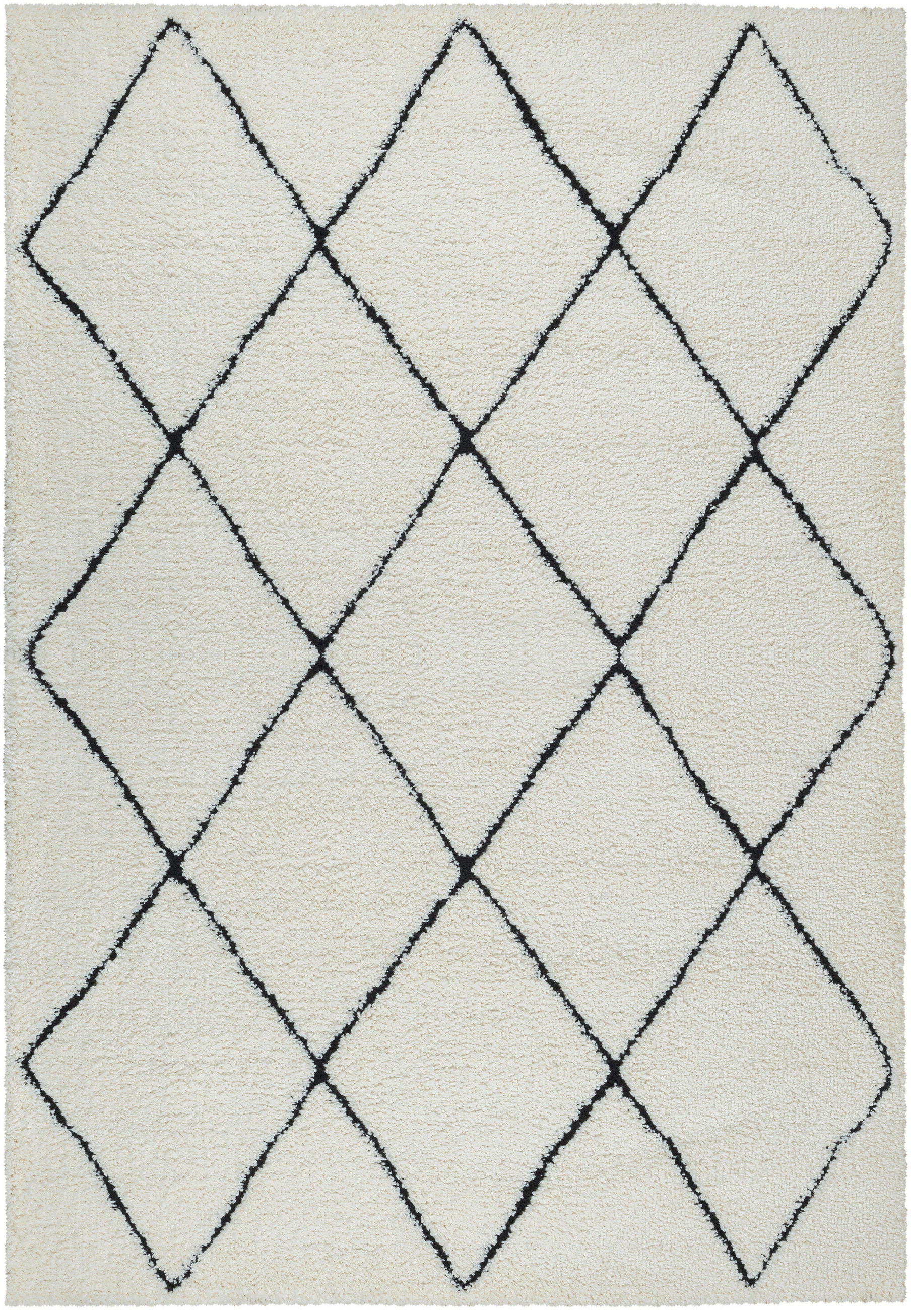 HOCHFLORTEPPICH 140/200 cm Ideal Shaggy Schwarz, Weiß  - Schwarz/Weiß, Basics, Textil (140/200cm)