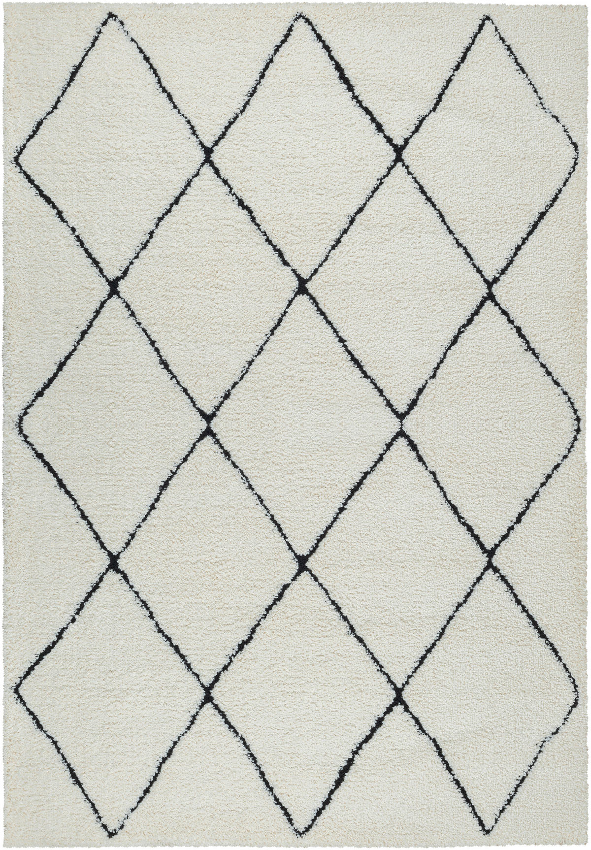 HOCHFLORTEPPICH 120/170 cm Ideal Shaggy Schwarz, Weiß  - Schwarz/Weiß, Basics, Textil (120/170cm)