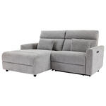 ECKSOFA in Webstoff Grau  101/212 cm  - Schwarz/Grau, Design, Kunststoff/Textil (101/212cm) - Carryhome