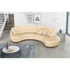 ECKSOFA Lederlook Echtleder Beige  - Beige/Schwarz, Design, Leder/Kunststoff (300/113cm) - Livetastic
