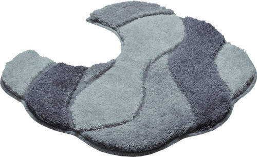 WC-VORLEGER Grau, Schwarz 50/55 cm - Schwarz/Grau, Basics, Kunststoff/Textil (50/55cm) - Grund
