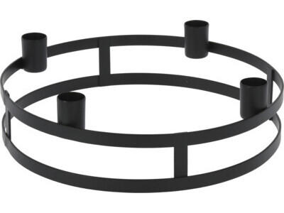 STABKERZENHALTER - Schwarz, MODERN, Metall (25/7cm)