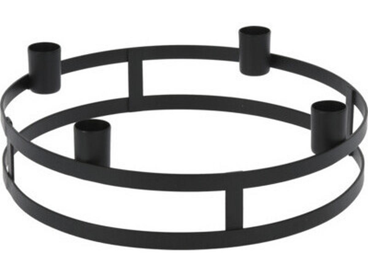 STABKERZENHALTER - Schwarz, MODERN, Metall (25/7cm)