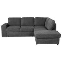ECKSOFA Dunkelgrau Mikrofaser  - Chromfarben/Dunkelgrau, KONVENTIONELL, Textil/Metall (248/213cm) - MID.YOU