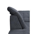 ECKSOFA Anthrazit Chenille  inkl. Bettkasten, Schlaffunktion, Rücken echt, Kopfteilverstellung, Liegefläche im Originalstoff  - Chromfarben/Anthrazit, KONVENTIONELL, Kunststoff/Textil (205/260cm) - Carryhome