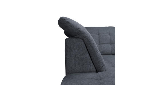 ECKSOFA Anthrazit Chenille  inkl. Bettkasten, Schlaffunktion, Rücken echt, Kopfteilverstellung, Liegefläche im Originalstoff  - Chromfarben/Anthrazit, KONVENTIONELL, Kunststoff/Textil (205/260cm) - Carryhome