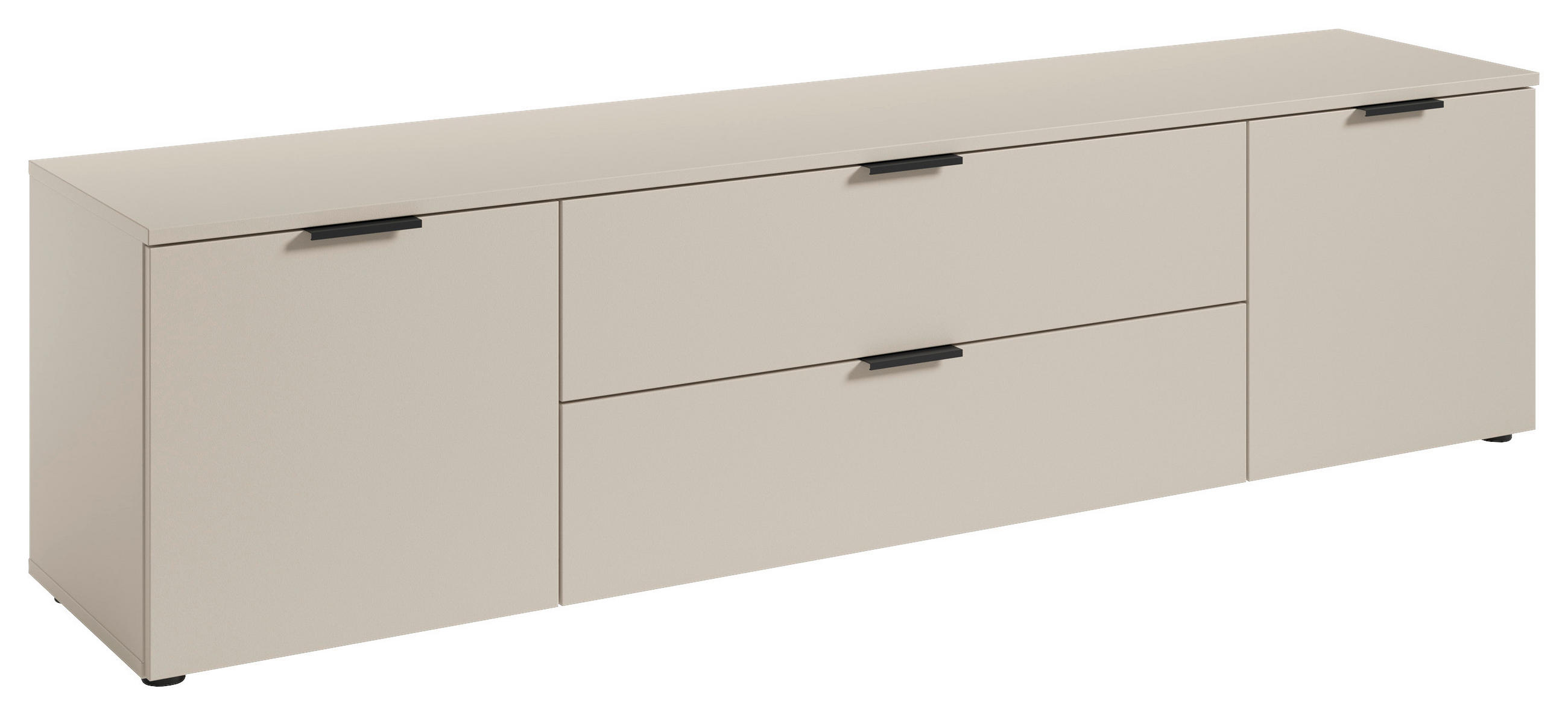 LOWBOARD  in 180/47/40 cm  - Kaschmir/Schwarz, Basics, Holzwerkstoff/Kunststoff (180/47/40cm) - Carryhome