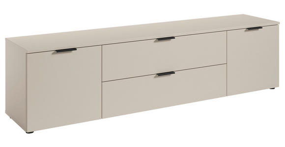 LOWBOARD  in 180/47/40 cm  - Kaschmir/Schwarz, Basics, Holzwerkstoff/Kunststoff (180/47/40cm) - Carryhome