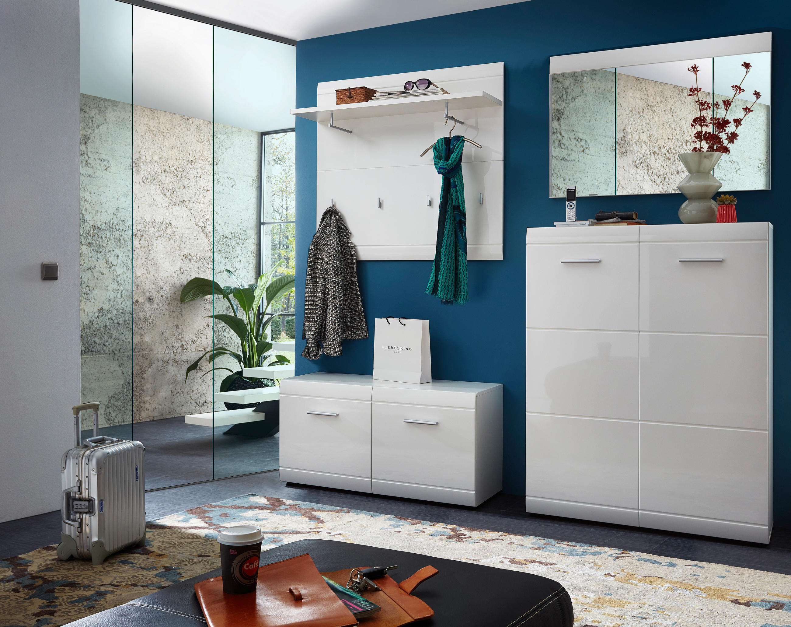 GARDEROBE 4-teilig  in 201/200/39 cm  - Weiß, Design, Holzwerkstoff (201/200/39cm) - Carryhome