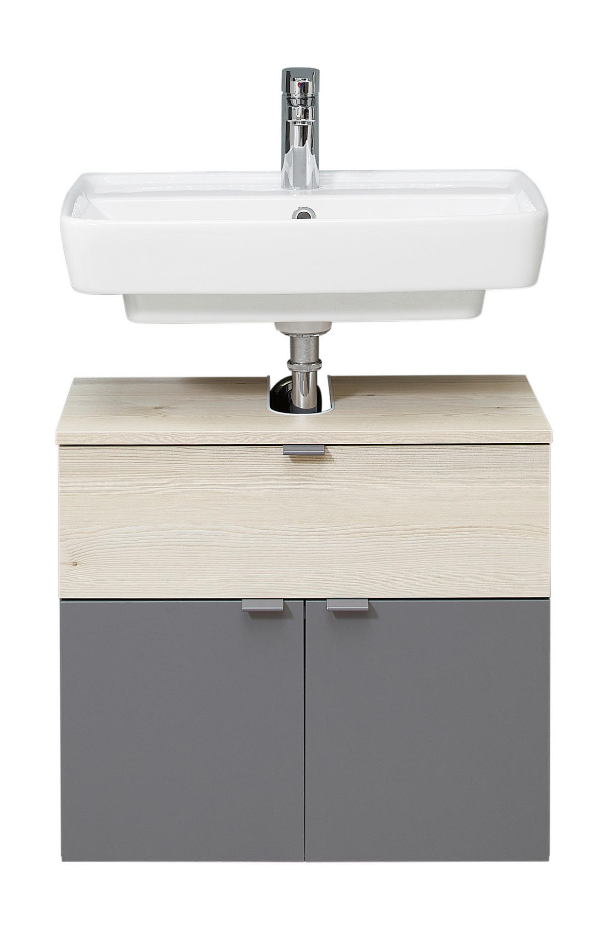 DONJI ELEMENT UGRADNOG LAVABOA  siva, boja pinije  siva, boja pinije  - tamnosiva/siva, Moderno, metal/pločasti materijal (60/52,9/33cm) - Xora