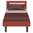 BETT 90/200 cm,  in Rot, Koralle,  - Koralle/Rot, Design, Metall (90/200cm) - Xora