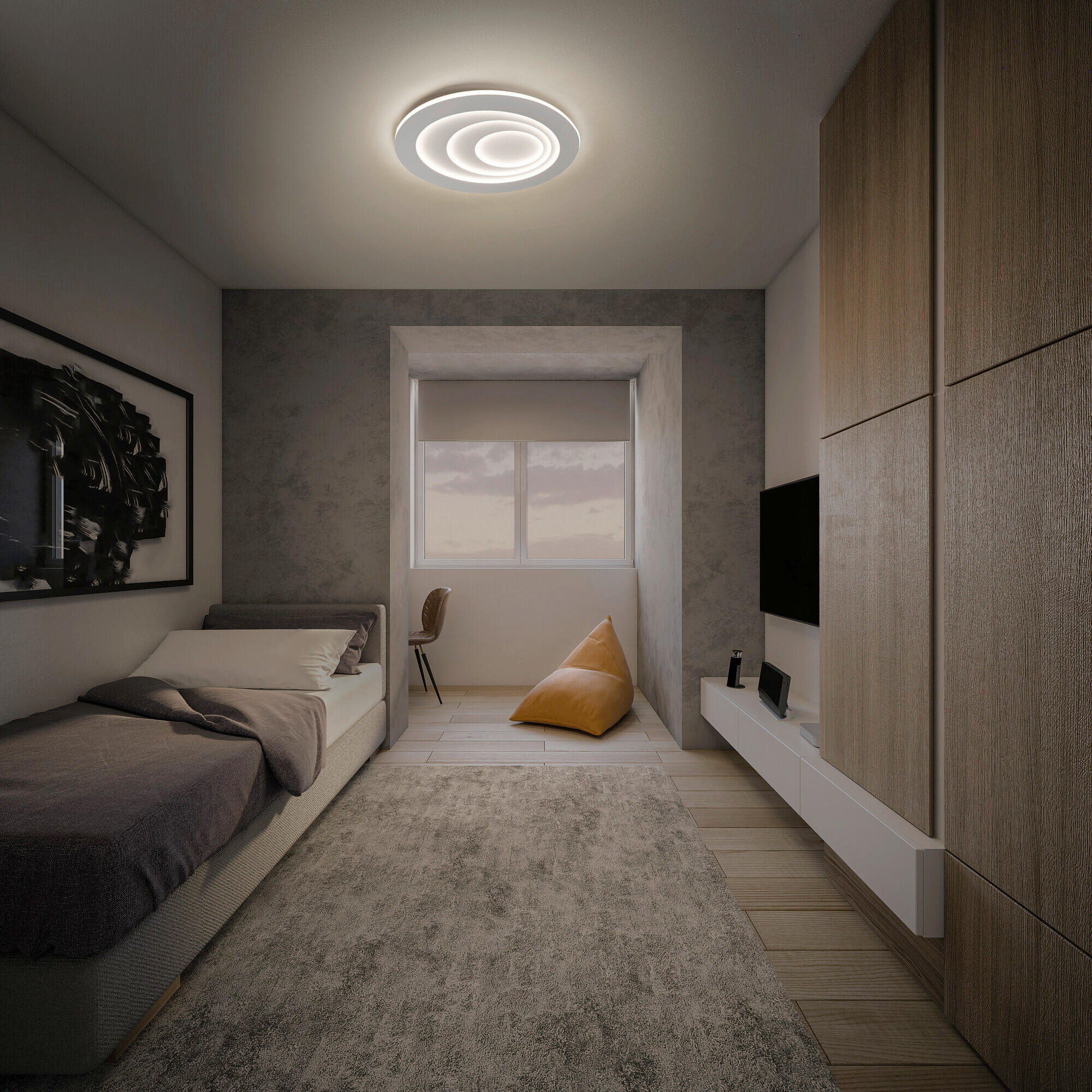 LED-DECKENLEUCHTE Orbis Spiral Oval 72/58/5,6 cm   - Weiß, Design, Kunststoff/Metall (72/58/5,6cm) - Osram