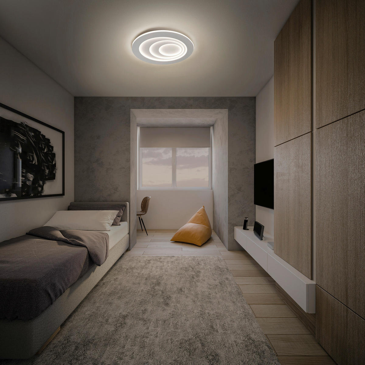 LED-DECKENLEUCHTE Orbis Spiral Oval 72/58/5,6 cm   - Weiß, Design, Kunststoff/Metall (72/58/5,6cm) - Osram