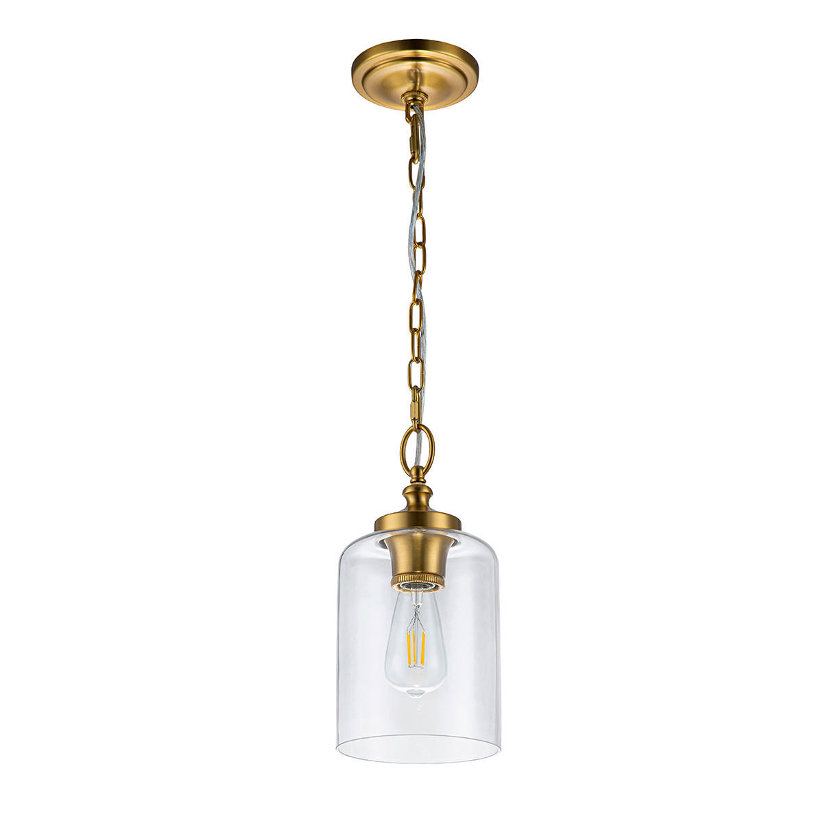 HÄNGELEUCHTE 16.5/48.3 cm    - Messingfarben, Konventionell, Metall (16.5/48.3cm) - Elstead Lighting