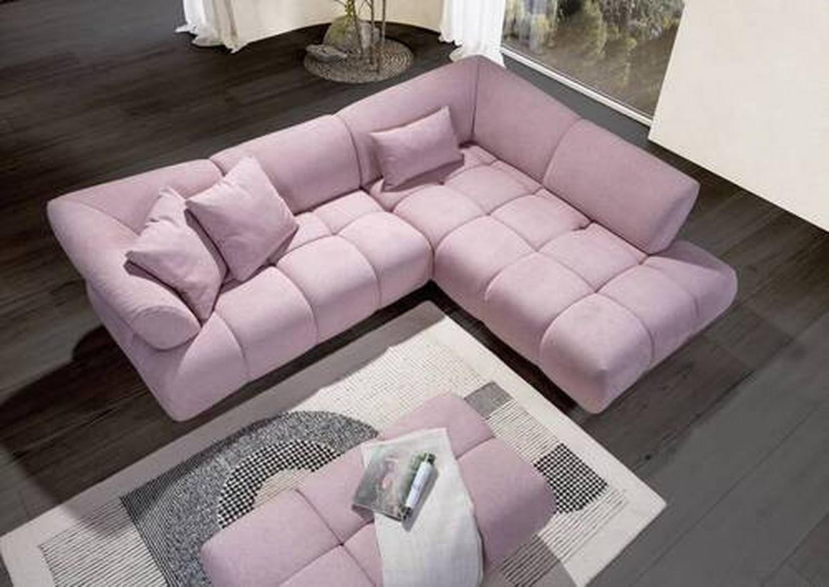 HÖRNSOFFA i velour gammalrosa  - svart/gammalrosa, Design, textil/plast (283/220cm) - MID.YOU