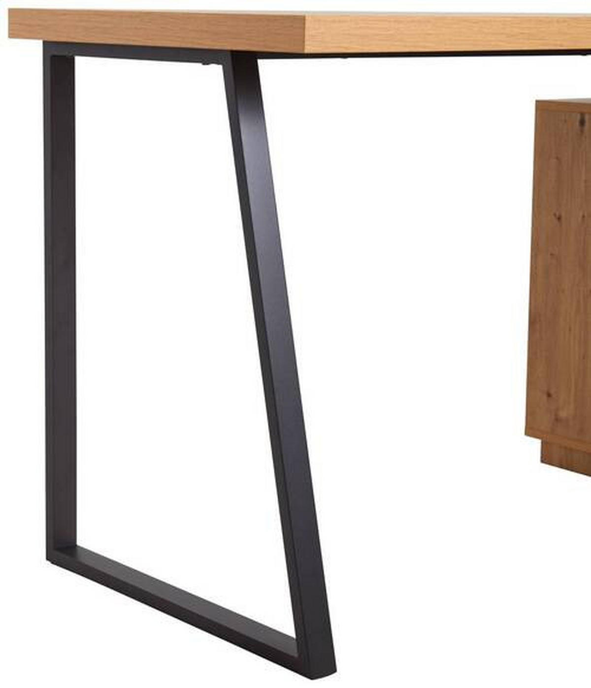 PSACÍ STŮL, černá, barvy dubu, 140/60/74 cm - barvy dubu/černá, Moderní, kov/kompozitní dřevo (140/60/74cm) - MID.YOU