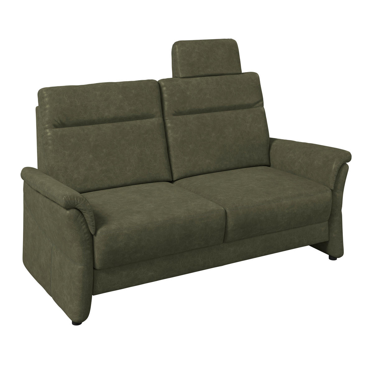 2,5-SITZER  in Mikrofaser Olivgrün Modern, Retro  - Schwarz/Olivgrün, KONVENTIONELL, Kunststoff/Textil (170/99/91cm) - Elegando