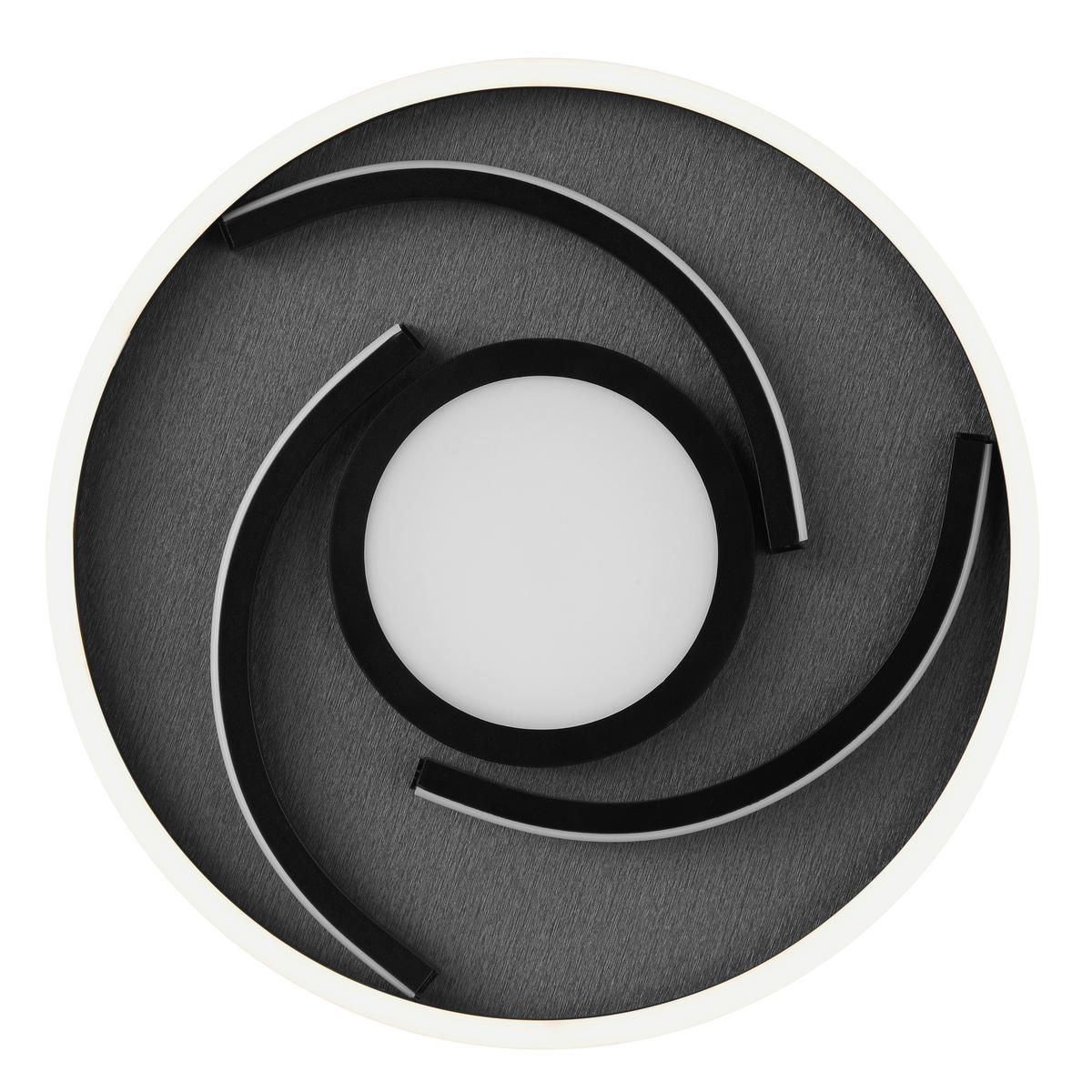 LED-DECKENLEUCHTE Hardy 35/4,8 cm   - Schwarz, Design, Kunststoff/Textil (35/4,8cm) - Brilliant