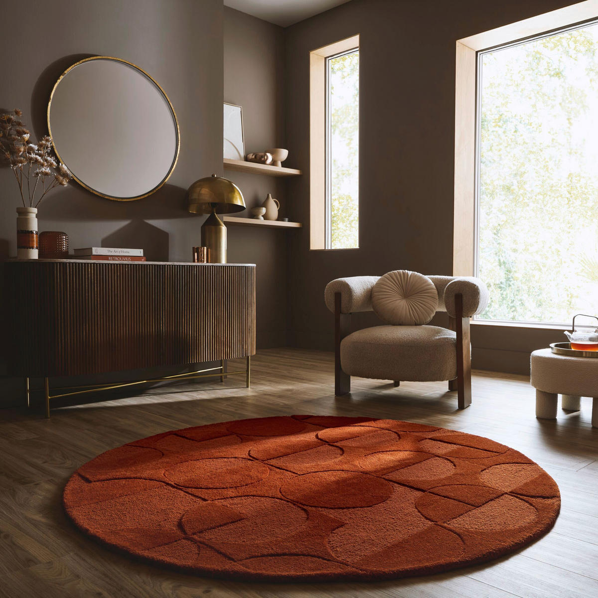 WOLLTEPPICH 160/160 cm Gigi Terracotta  - Terracotta, Basics, Textil (160/160cm) - Flair Rugs