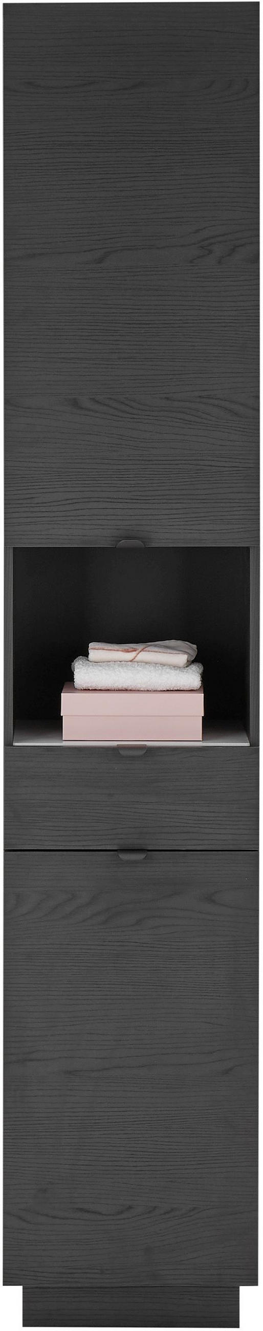HOCHSCHRANK 38/195/32 cm  - Schwarz/Weiß, KONVENTIONELL, Holzwerkstoff/Metall (38/195/32cm) - Xora