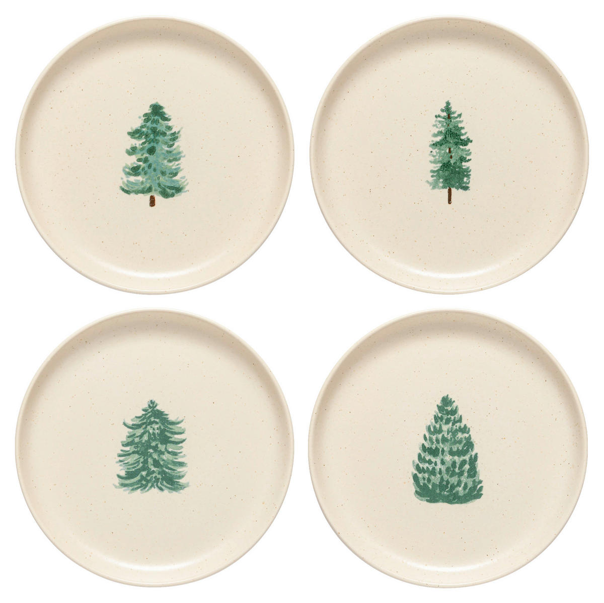 DESSERTTELLERSET Creme, Waldgrün 4-teilig 22 cm PACIFICA  - Waldgrün/Creme, Basics, Keramik (22cm) - Costa Nova