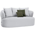 2-SITZER-SOFA in Chenille Hellgrau - Hellgrau/Schwarz, MODERN, Kunststoff/Textil (177/86/105cm) - Hom`in