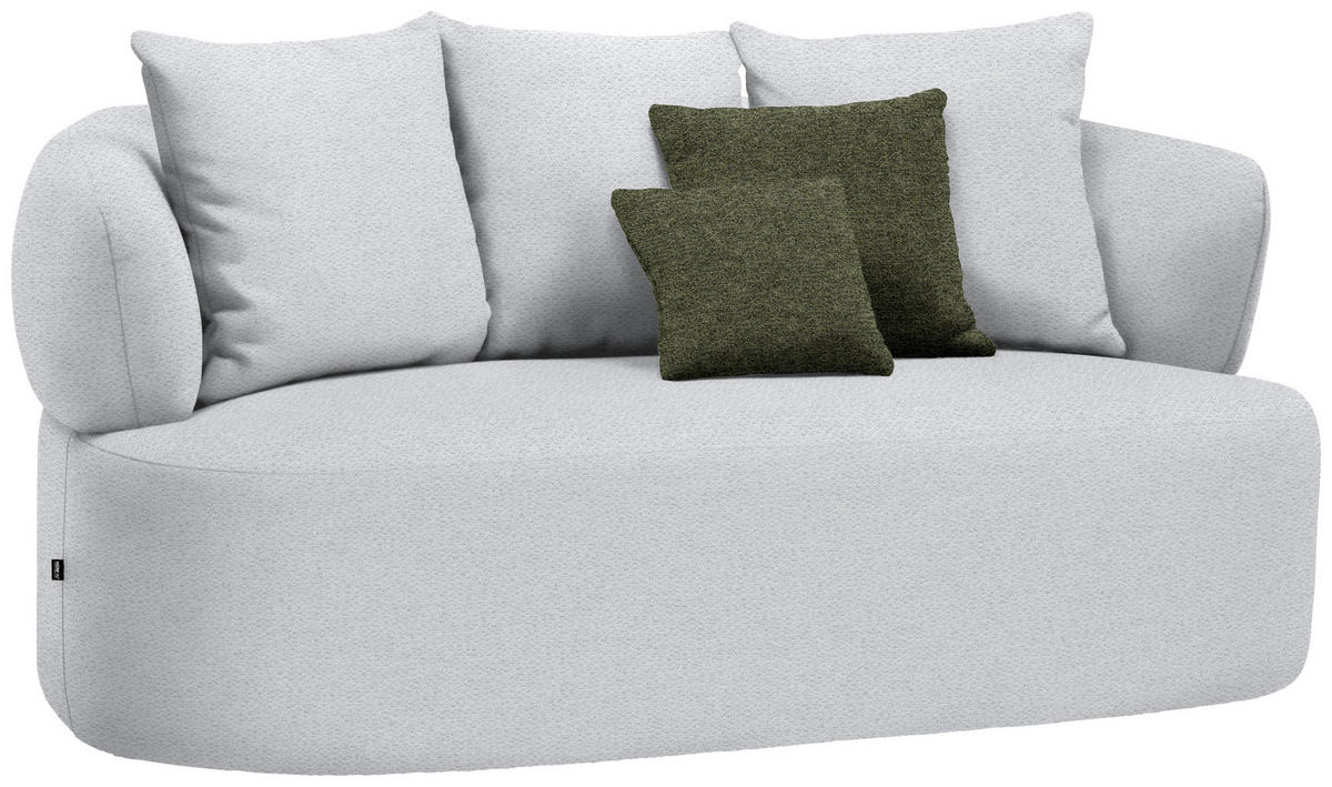 2-SITZER-SOFA in Chenille Hellgrau  - Hellgrau/Schwarz, MODERN, Kunststoff/Textil (177/86/105cm) - Hom`in