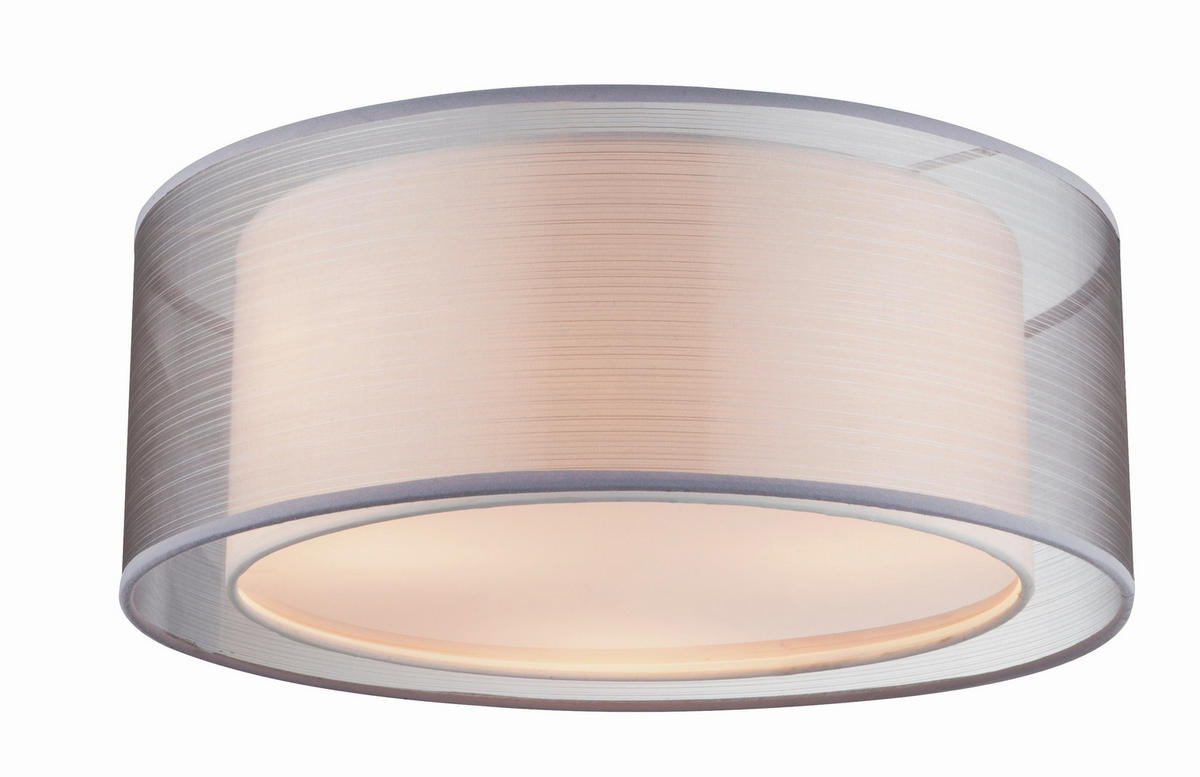 DECKENLEUCHTE Theo 40/17,5 cm   - Grau/Nickelfarben, Design, Kunststoff/Textil (40/17,5cm) - Globo