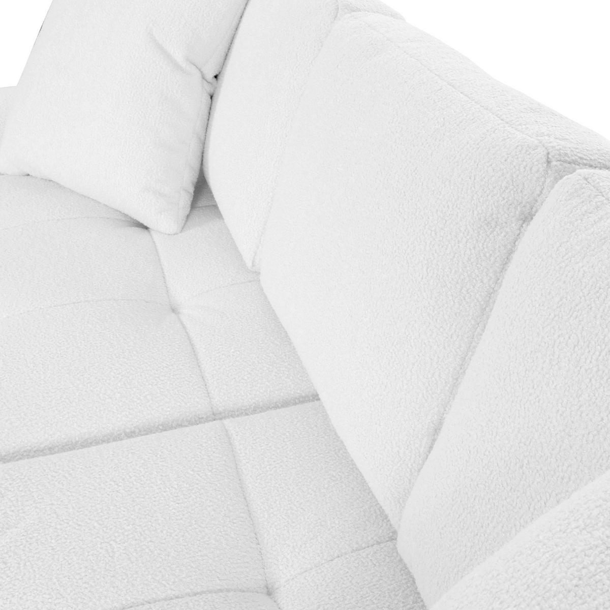 ECKSOFA in Flachgewebe Weiss  - Weiss/Schwarz, Konventionell, Kunststoff/Textil (195/286cm) - Carryhome